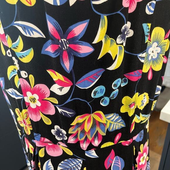 Dressing Clio SZ L Vintage 90s Sleeveless Pleated Dark Floral Rayon Maxi Dress - Picture 5 of 9